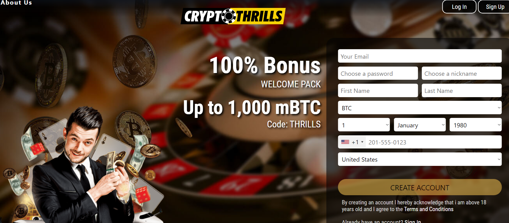Cryptor Thrills bitcoin casinò